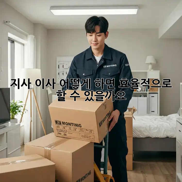 지사 이사, 어떻게 하면 효율적으로 할 수 있을까요?